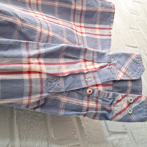 🐎 Mustang Jeans brand button-up long-sleeved plaid shirt. Size medium. - Picture 4 of 10